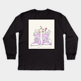 Flowering Chucks Kids Long Sleeve T-Shirt